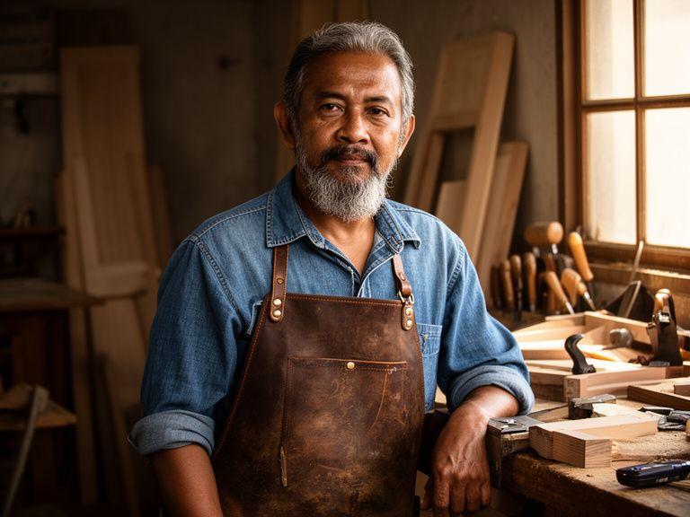 Portrait of Hisham bin Ariffin in his Cheras workshop